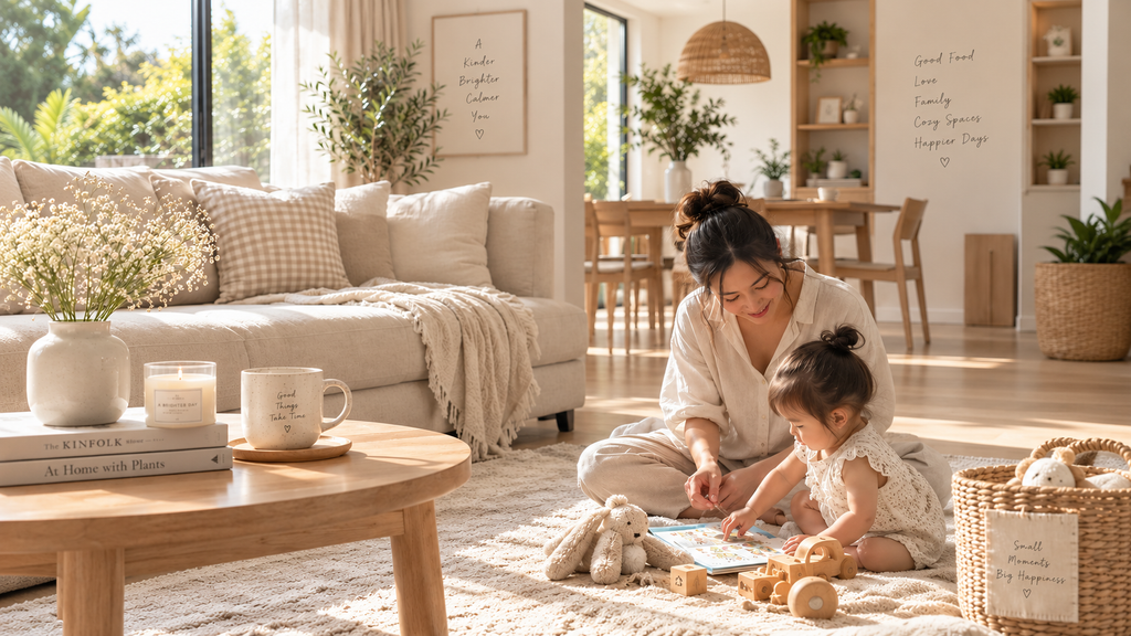 Mother and child enjoying a quiet moment together at home